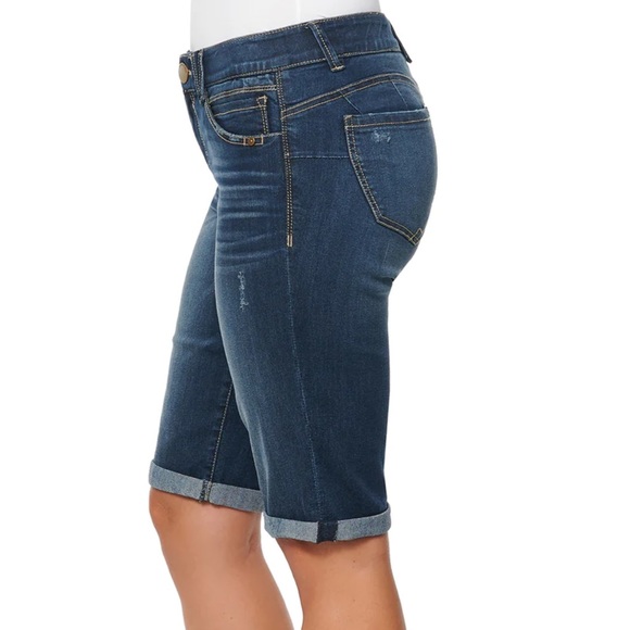 Democracy Ab"solution® Blue Denim Booty Lift Bermuda Shorts - Picture 3 of 11